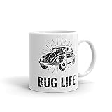 Bug Life Design Coffee Mug Gift For VW Beetle Owner, White, 11 Ounce