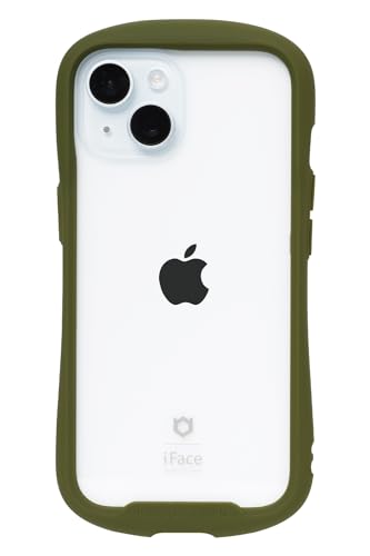 iFace Reflection iPhone 15 ケース クリア 強化ガラス (カーキ)【アイフェイス アイフォン15 用 iphone15 用 カバー 韓国 耐衝撃 透明 ストラップホール】