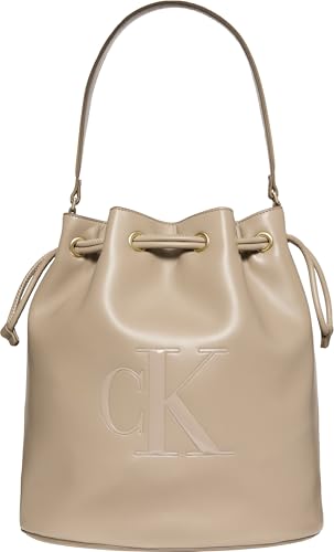  Calvin Klein Bold Ck Large Bucket Bag VFU - DESERT TAUPE One Size