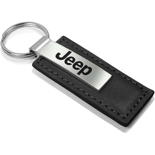 AU-TOMOTIVE GOLD INC. Officially Licensed Black Leather Key Fob for Jeep
