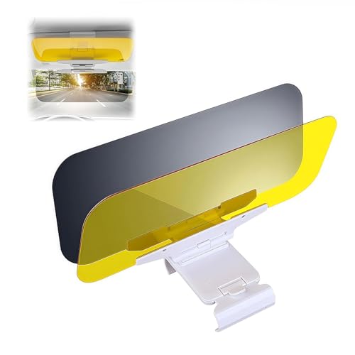 LuminaVerde Car Sun Visor Extension, Day and Night Privacy Screen Against High Beam and Glare, 2-in-1 Anti-Glare Acrylic, 32 x 12 cm, Universal for Cars Trucks, Tool-free Installation