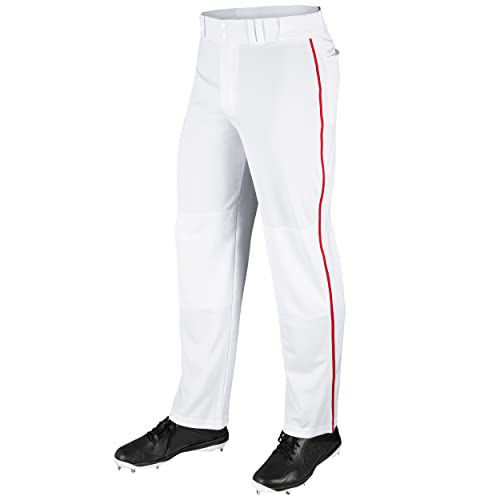 Pantalon de baseball à bas ouvert blanc et rouge écarlate taille XXL pour homme