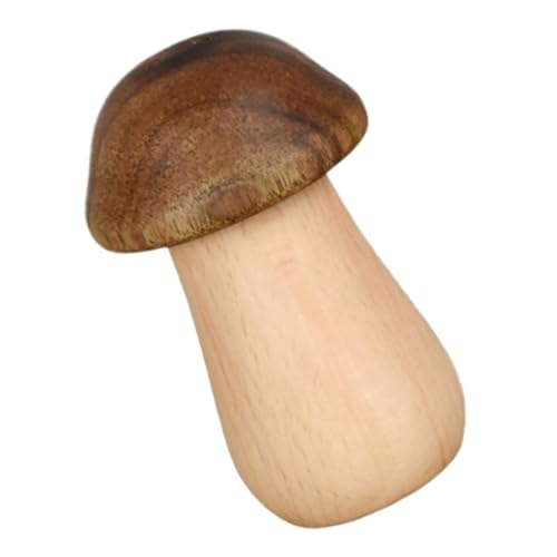MUCKLILY Mushroom Shaped Wooden Toothpick Holder Stylish Toothpick Container for Home Decor Design Material Compact Storage for Living Room Kitchen
