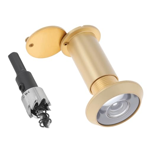Door Viewer Peephole,Solid Brass 200-degree Peep Hole with 16 mm Drill Bit