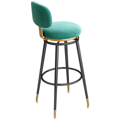 Guyifuny Taburetes de Bar Juego de 1/2/3/4, taburetes de Altura con Respaldo, Moderno de Mediados de Siglo, Silla de Isla de Cocina for el hogar(Green Black Frame,1 PCS 65cm)