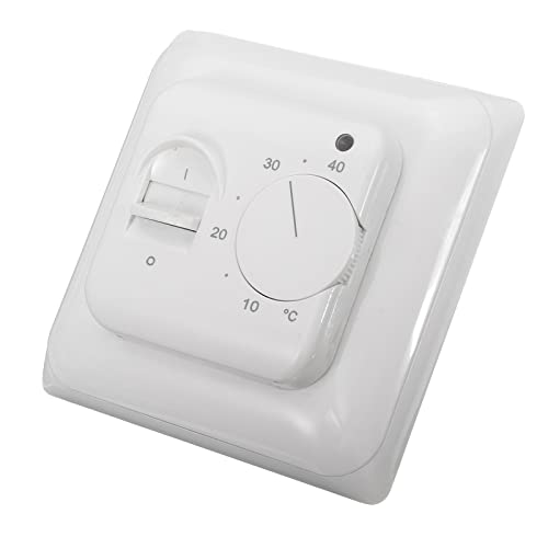 Hztyyier 230V 16A Interruptor de Control de Temperatura del Termostato de Calentamiento de Piso Mecánico con Lámpara Indicadora del Sensor del Sensor de Piso para Facilitar el