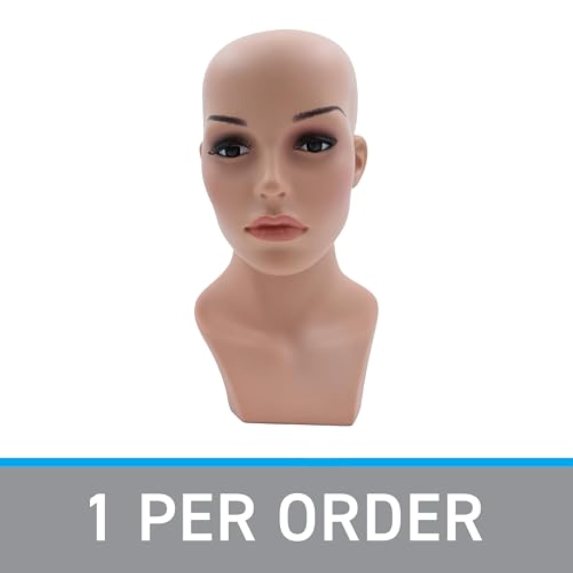 Female Plastic Mannequin Head - 13" Height