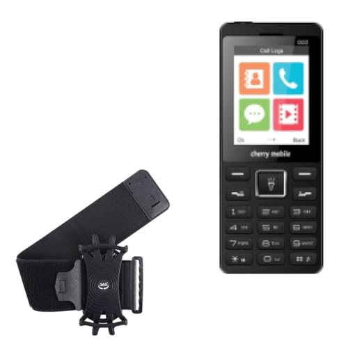 BoxWave Holster Compatible with Cherry Mobile B22 - ActiveStretch Sport Armband, Adjustable Armband for Workout and Running - Jet Black