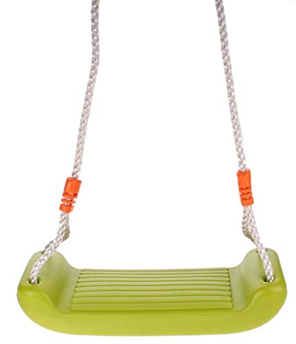 Eddy Toys Altalena per bambini all'aperto – Sedile per altalena da giardino con corde regolabili, giochi per esterni per bambini, 38 x 16 cm, verde