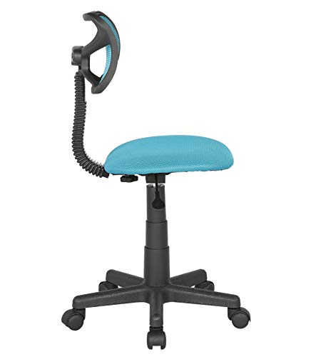 Jjs Kids Mesh Rolling Desk Chair, Small Swivel Office Computer Chair For Teens, Low-Back Adjustable Upholstered Student Task Chair, Blue #TOP1