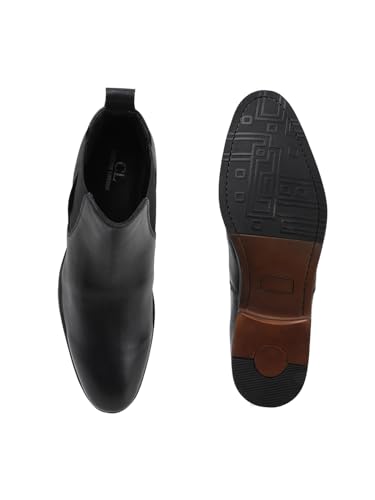 Image of Carlton London Men's Classic Slip-On Ankle Chelsea Leather's Boot with Elastic Gussets