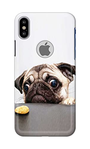 Image of PRINTFIDAA� Printed Hard Back Cover Case for Apple iPhone X | iPhone 10 | iPhone Xs | iPhone 10s Logo View Back Cover (Pug Dog) -2808