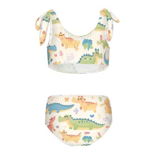 KLL Cute Cartoon Crocodile Alligator Girl 2 Piece Bikini Set Beach Swimsuit Swimming Suits Adjustable Shoulder Strap2