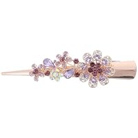 Amazon | LALAFINA 花ヘアクリップ ラインストーン装飾 くちばし型