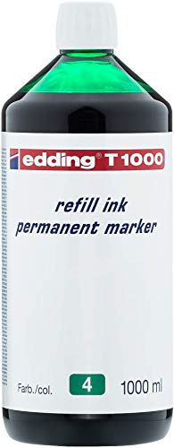 edding T 1000 Nachfülltinte Permanentmarker - grün - 1000 ml - zum schnellen Nachfüllen von fast allen edding Permanentmarkern