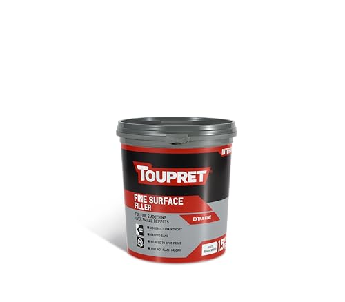Toupret Fine Surface Filler - Ultra-Smooth Interior Wall Repair for Minor Imperfections - White Easy Sanding Paintable No Shrink - Professional Finish for Plaster Ceilings & Walls - 1.5kg
