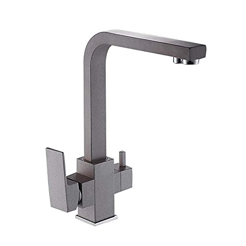 Robinet de cuisine 3 voies avec filtre eau pure marbre noir pour un espace moderne