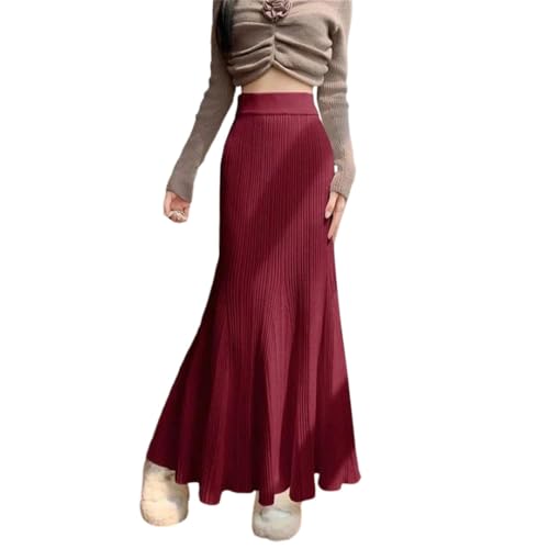 Knitted A-Line Fish Tail Midi Skirt