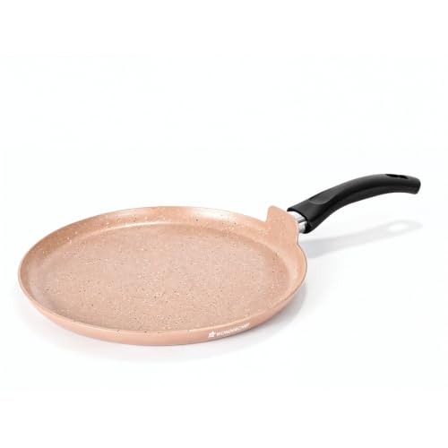 Image of Wonderchef Vitalife Non-Stick Dosa Tawa for Kitchen, 28cm, Non-Toxic Coating, PFOA-Free, Cool-Touch Handles, Scratch-Resistant, Gas & Induction Compatible, 2-Yr Warranty, Terracotta