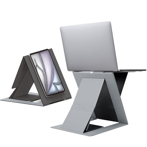 MOFT Z unsichtbarer dünner Ständer und Tragbarer Schreibtisch, Verstellbare Sitz-/Stehwinkel, Kompatibel mit den Meisten Laptops (Grau)