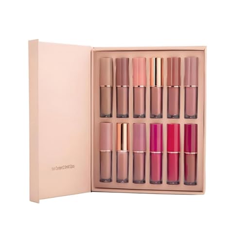 Bild von Beauty Glazed Antihaft-Lippenstift, 12 Farben, matt, Nude Set