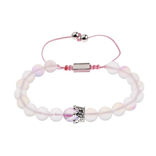 Adjustable Silver Crown Bracelet For Women & Men | Luminous Hand-Beaded Braided Design(Color2)