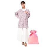 [ナイガイ] 割烹着 LIBERTY リバティ 花柄 エプロン オシャレ 前ボタン 撥水加工 ポケット付き 北欧風 浴衣 キッチン 和装 着物 レディース 70554003 70554003gift-パープル50(ギフトラッピング付き) FREE