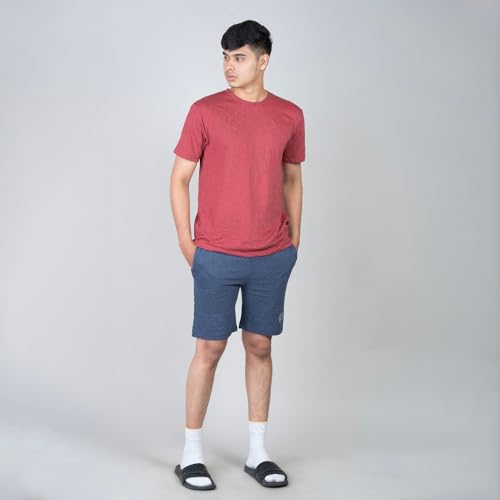 Image of Men's Solid Slim Fit Casual Shorts for Casual Wear | Stretchable Cotton Comfort Fit and High Performance for Everyday Wear | Running /Gyming Athleisure Shorts
