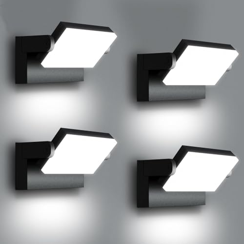 ★【Illuminazione confortevole】Regolare facilmente l'angolo di illuminazione, con una luce uniforme e luminosa che non è abbagliante. La Lampade da Esterno emette una forte luce (5000 lumen) e diffonde luce bianco freddo (6000K), creando un ambiente di illuminazione confortevole per voi.