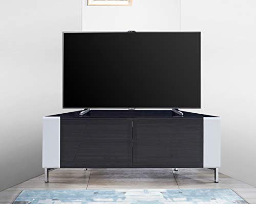 MDA Designs CORVUS Corner-Friendly Gloss Black Contemporary Cabinet Black BeamThru Glass Doors Suitable for Flat Screen TVs upto 50” - Image 10