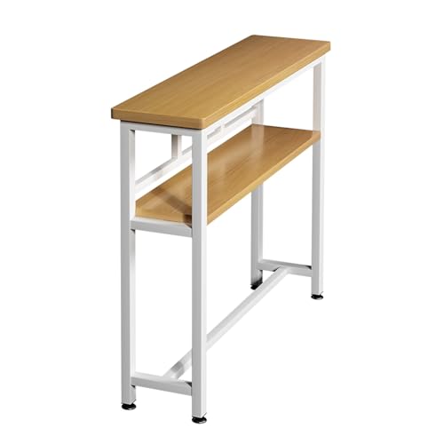 Mesa de consola moderna de dos niveles con estante rectangular