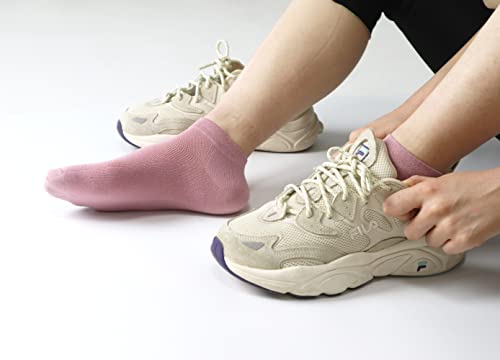 Image of SERISIMPLE Ultra-Thin Comfort Viscose Bamboo Mesh Ankle Socks for Women -Breathable Lightweight Low-Cut Socks 5 Pairs
