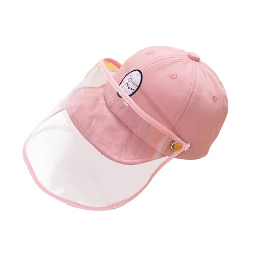 Boy Girl and Girls Peaked Hat Sun Protective Cap for Outdoor Protective Sun Protection Headwear Face Cover Cotton Months Pink