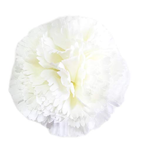 Flores Flamencas Claveles Típicas Pelo Mujer Flor Flamenca Clavel Feria de Abril Sevilla Flor Artificial Baile Flamenco y Sevillanas, Clavel Blanco Ø9cm Cover