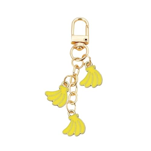 Fuqimanman2020 Cute Fruit Enamel Keychain for Women Fruit Charms Tassel