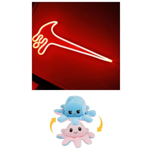 Image of EITHEO Stuffed Animal Plushie Stuffed Toy for Kids (Neon Nike + Small Octopus Pink)