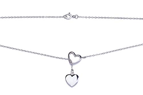 Heart Necklace, Dainty Necklace For Women, Heart Shaped Necklace For Girls, Rhodium Pendant Necklace For Women