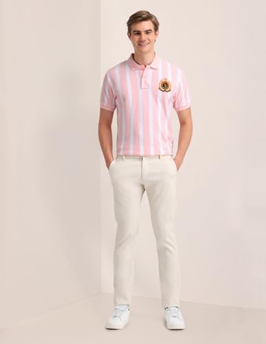 Image of U.S. Polo ASSN. Striped Slim Fit Polo T Shirts for Men - 100% Cotton, Half Sleeves Mens Tshirt