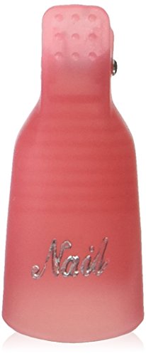 LKE 10Pcs Acrylic Nail Art Polish Remover Wrap Cleaner Superior Clip Caps tools (Pink)