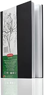 Derwent Academy Hardcover Sketchbook A4, 128 Sheets Of 135gsm Paper, Smooth Surface, Perforated Edges, For Aspiring Artists, Ideal For Drawing, Sketching & Colouring, Premium Quality, 2306010