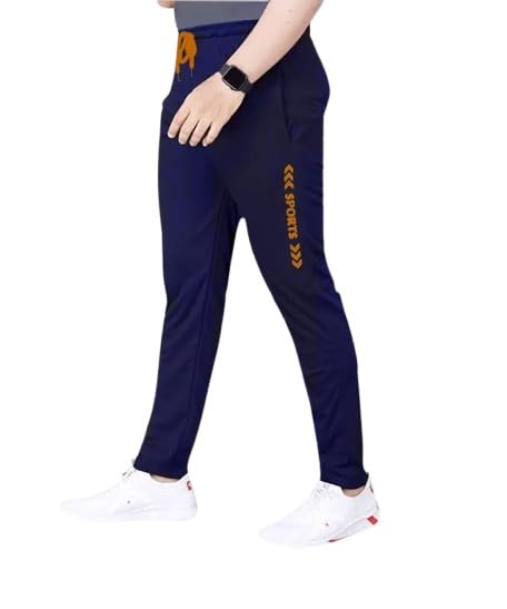 eystone Track Pants for Men || Activewear Pants || Men’s Joggers Polyester with 2 Side Zipper Pockets Casual Trousers Stretchable (Sports | Gym | Yoga) (Orange Sport) (Pack of 1)-picture-38
