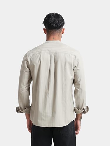 Image of StitchX Men's Full Sleeve Mandarin Collar Jacquard Shirt