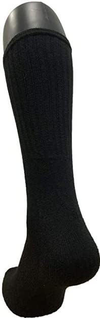 Luxury Nights Sports Socks Big Foot Cotton Rich Black UK 11-14 EUR 46-50 Heavy Duty Breathable Cushion Comfortable Casual Crew Socks Outdoor Athletic Socks