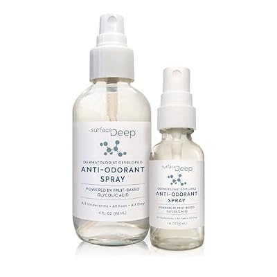 Surface Deep Natural Spray Deodorant for Men/Women, Anti-Odorant, Natural Spray Deodorant for Women and Men, Aluminum Free, Vegan, Cruelty Free. Dermatologist Developed.