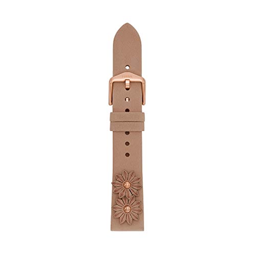 Fossil Women's 18mm Leather Interchangeable Watch Band Strap, Color: Blush Flower (Model: S181433)
