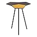 Tov Furniture Kamal Contemporary Style Living Room Side Table with Metal Tripod Base, 20.5", Black/Gold