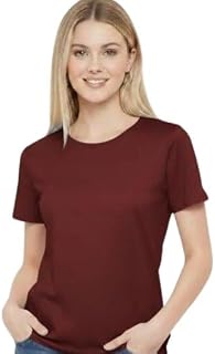 Ladies Lightweight Printed T Shirt with Comfortable Fit for Travel Daily Use and Relaxed DaysMaroon XL Price In India