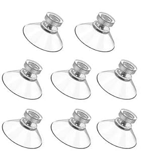 8 PCS Sucker Cups, 41 mm Plastic Sucker Pads Round Threads Suction Cups with knurled nut clear for Daily Hanging Extra…