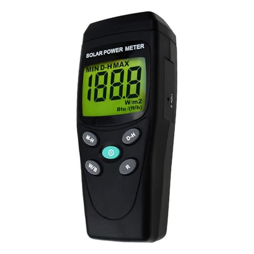 Digital Solar Power Meter, Handheld Solar Irradiance Meter, Solar Energy Meter with 2000 W/m...