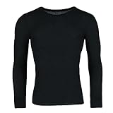 Fruit of the Loom Men's Waffle Weave Thermal Crewneck Top, Large, Black (2 Pack)